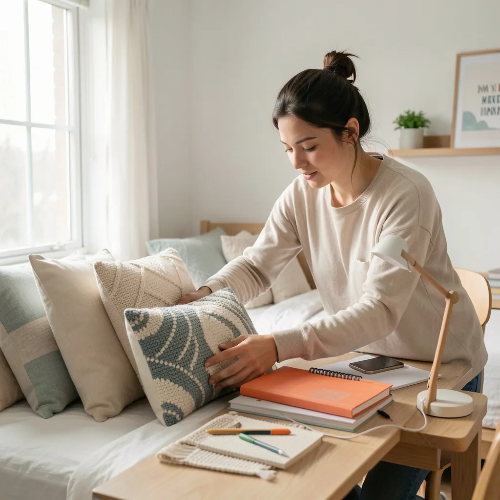 Cozy throw blanket in pastel tones