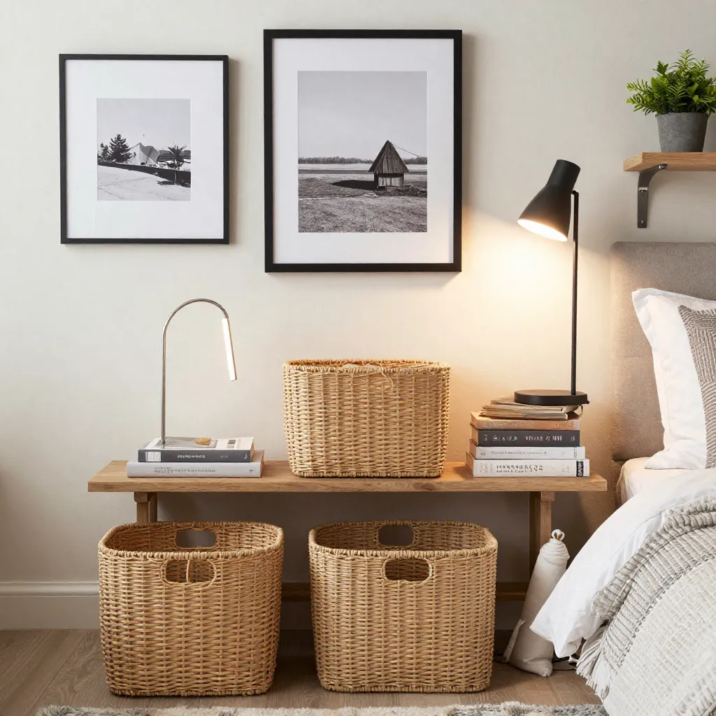 Bed with throw blankets