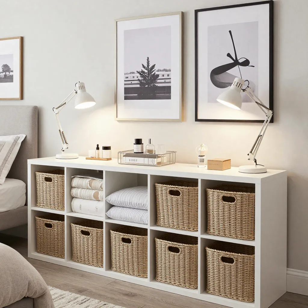 Corner with mirror and lights